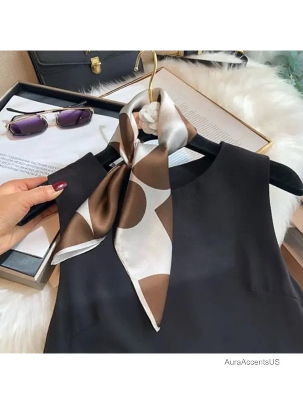 100% Mulberry Silk Square Scarf for Women - Versatile Neckerchief Headscarf